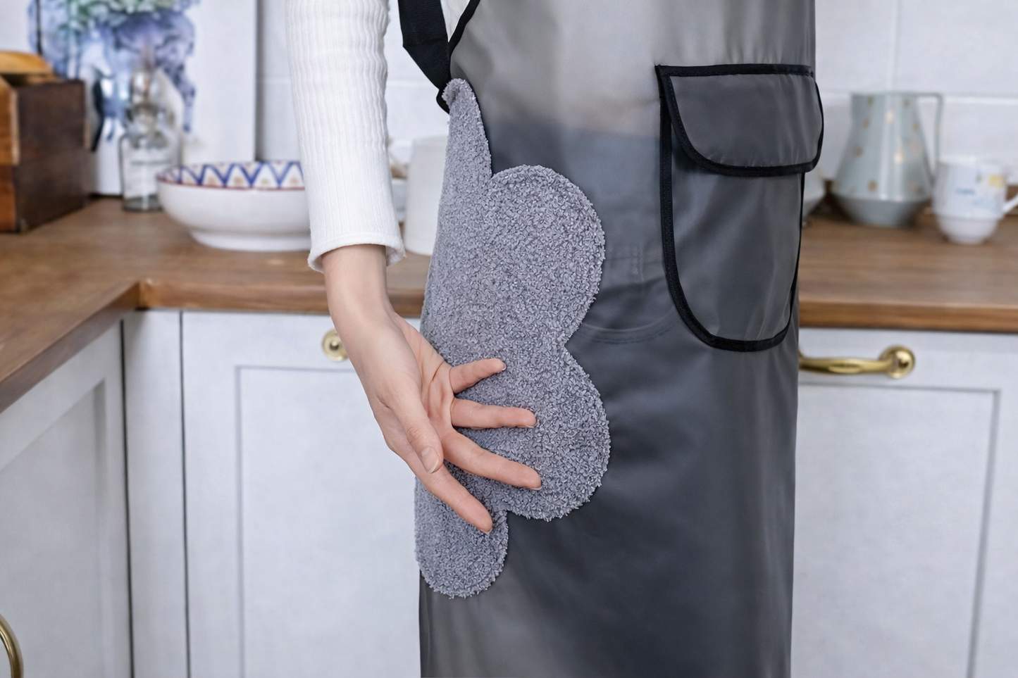 Adjustable Waterproof PVC Kitchen Apron with Pocket – Oil & Stain Resistant