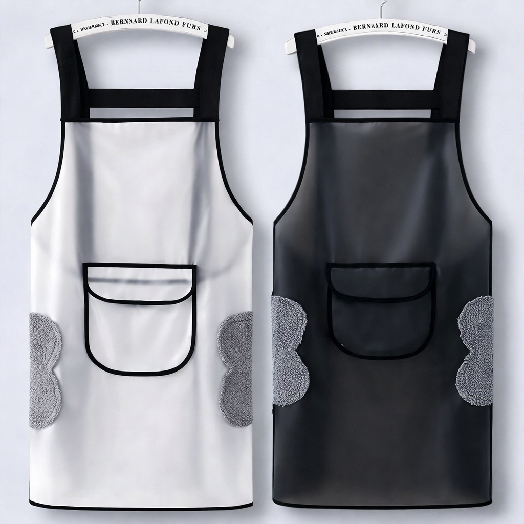 Adjustable Waterproof PVC Kitchen Apron with Pocket – Oil & Stain Resistant